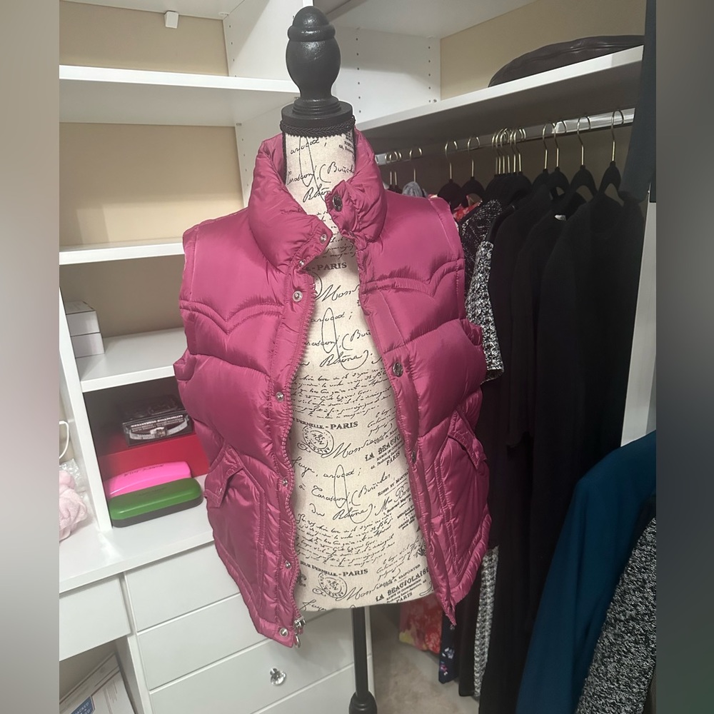 Barbie pink True religion puffer vest